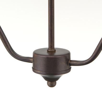 Lustr na řetězu RULA 2xE27/40W/230V bílá/bronz