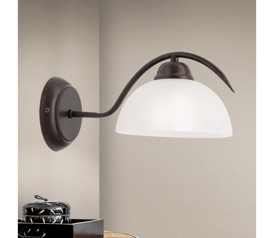 Orion - Nástěnná lampa RULA 1xE27/40W/230V bílá/bronz WA 2-1133/1 Antik Bílá,Bronzová,Patina