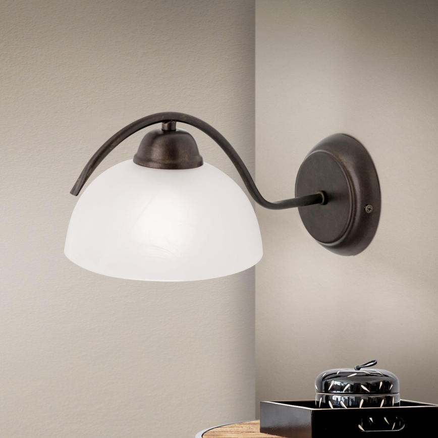 Nástěnná lampa RULA 1xE27/40W/230V bílá/bronz