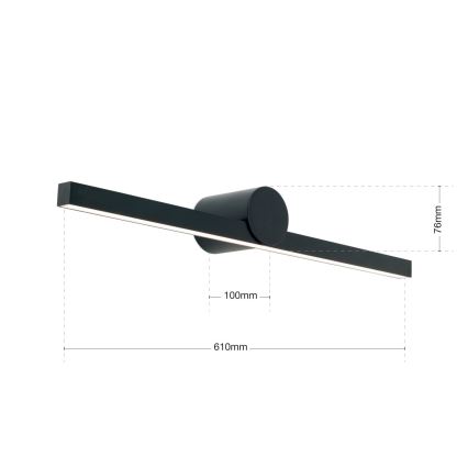 LED Koupelnové osvětlení zrcadla BEAUTY LED/12W/230V 61 cm IP54 černá
