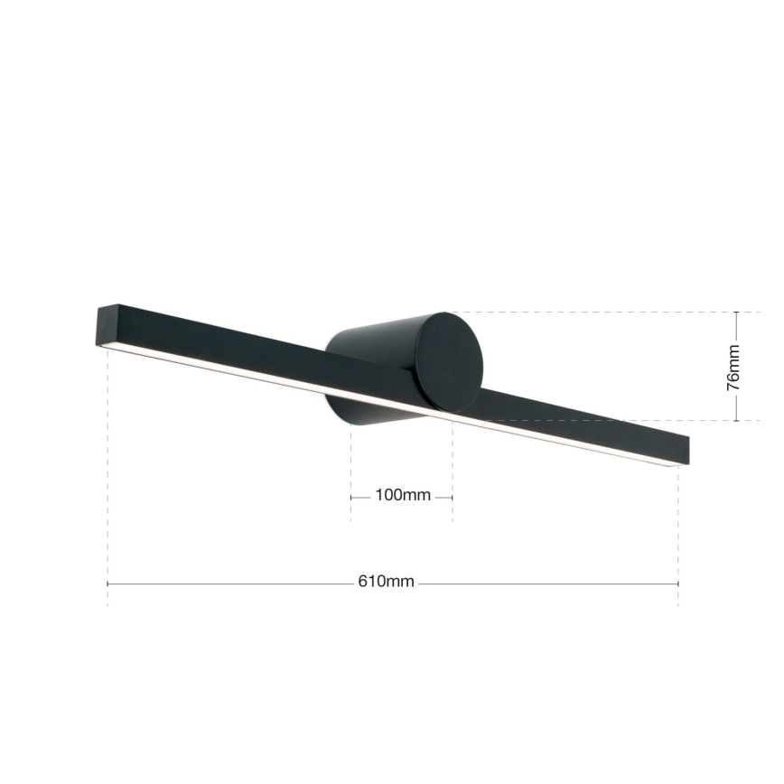 LED Koupelnové osvětlení zrcadla BEAUTY LED/12W/230V 61 cm IP54 černá