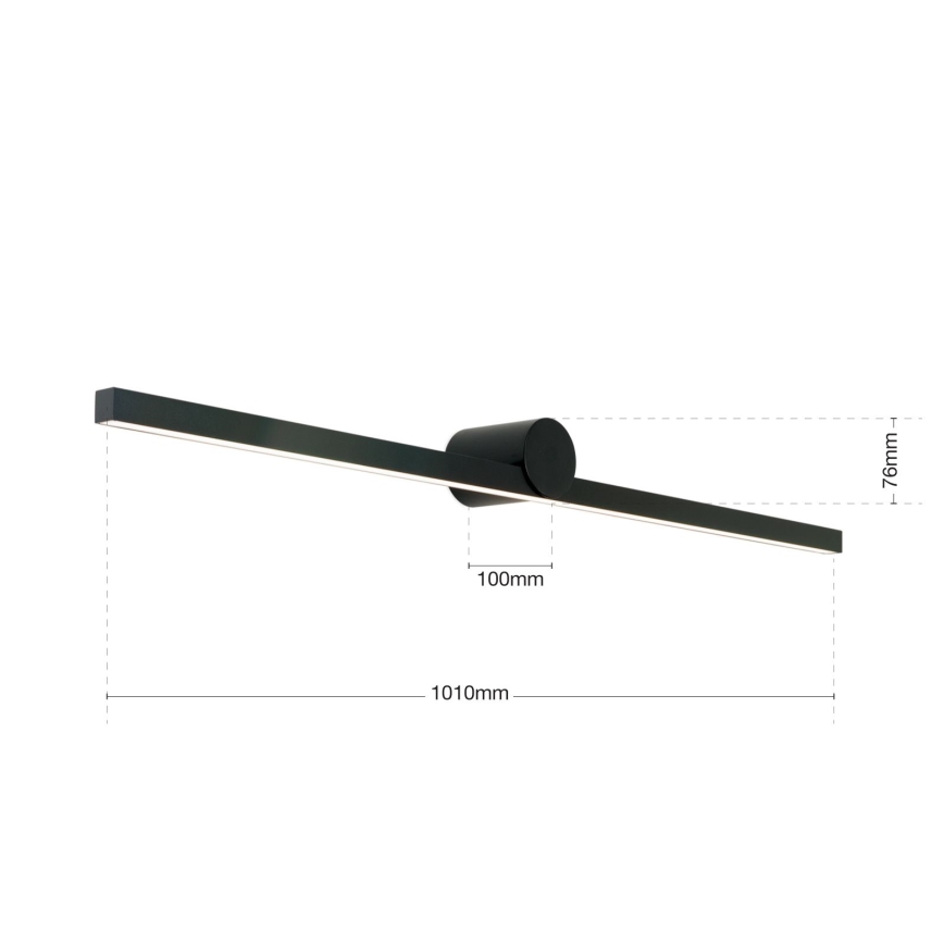 LED Koupelnové osvětlení zrcadla BEAUTY LED/24W/230V 101 cm IP54 černá
