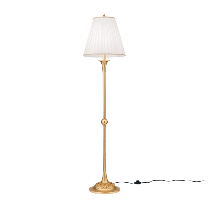 Stojací lampa FONSA 1xE27/60W/230V bílá/zlatá