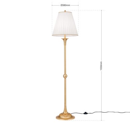 Stojací lampa FONSA 1xE27/60W/230V bílá/zlatá