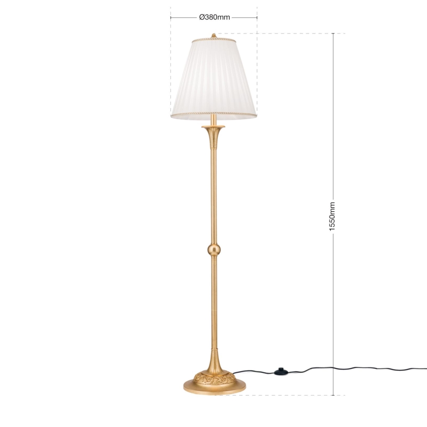 Stojací lampa FONSA 1xE27/60W/230V bílá/zlatá