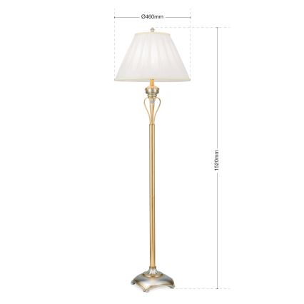 Stojací lampa TIZIA 1xE27/60W/230V bílá/zlatá/patina