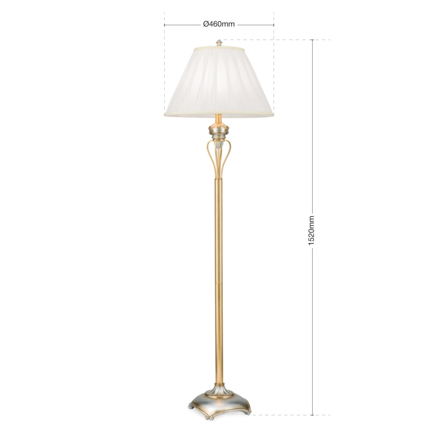 Stojací lampa TIZIA 1xE27/60W/230V bílá/zlatá/patina