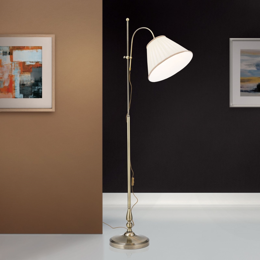 Stojací lampa TONIA 1xE27/60W/230V 183 cm bílá/bronz