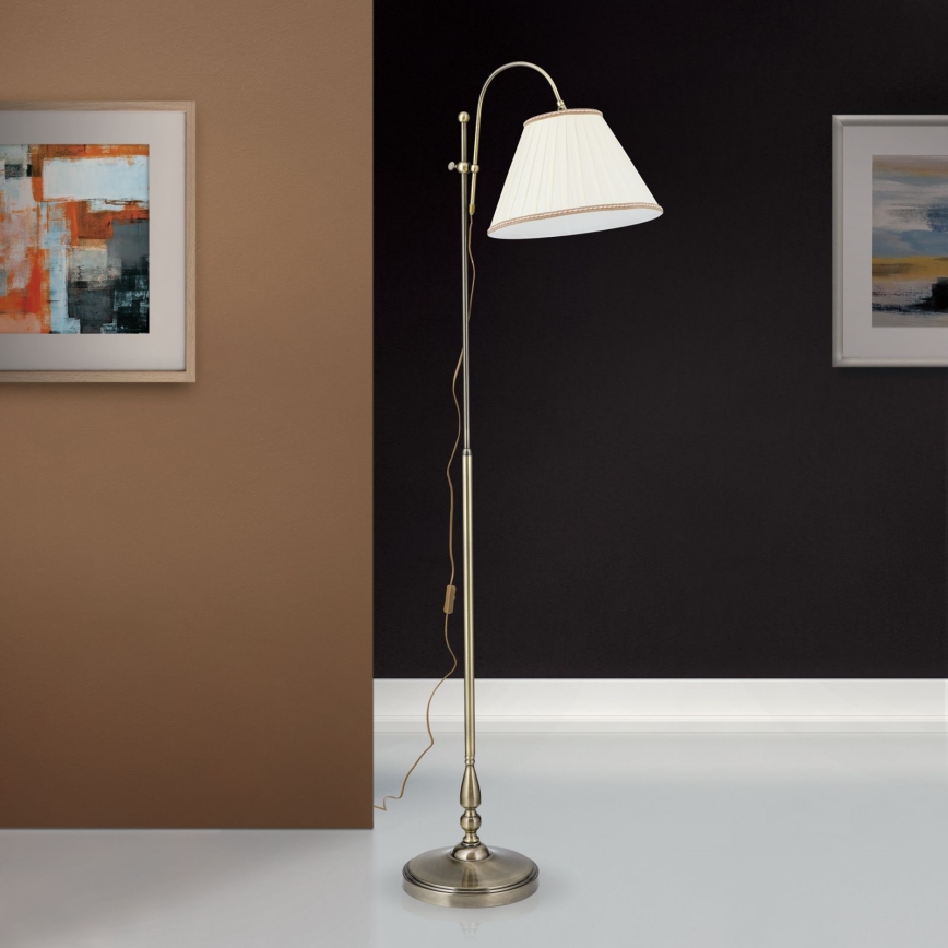 Stojací lampa TONIA 1xE27/60W/230V 183 cm bílá/bronz