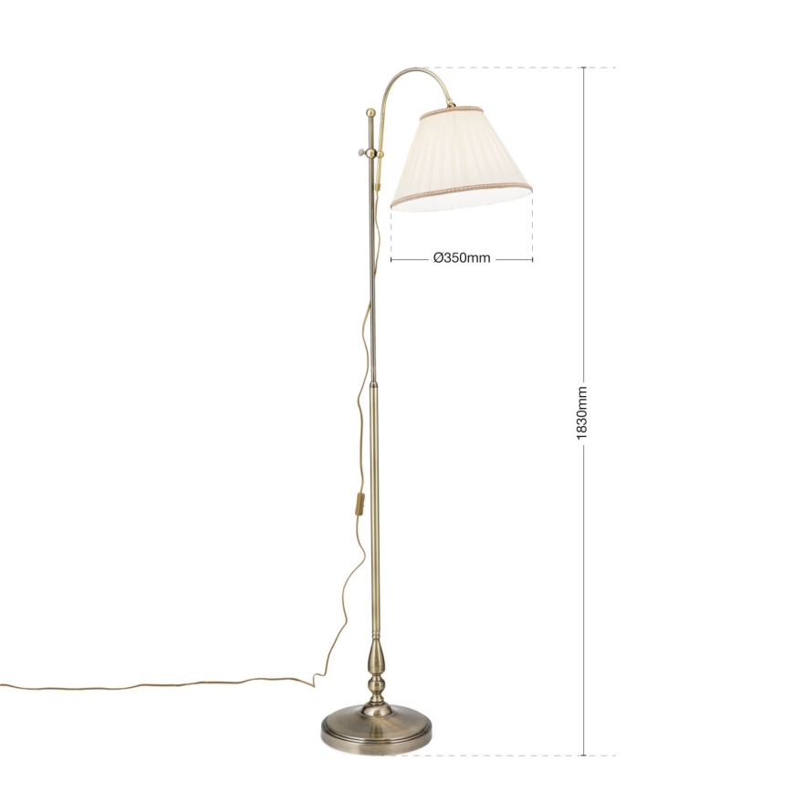 Stojací lampa TONIA 1xE27/60W/230V 183 cm bílá/bronz