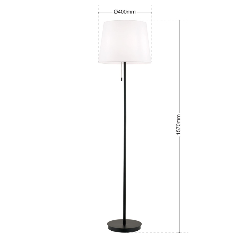 Stojací lampa LUDWIG 1xE27/40W/230V bílá/černá