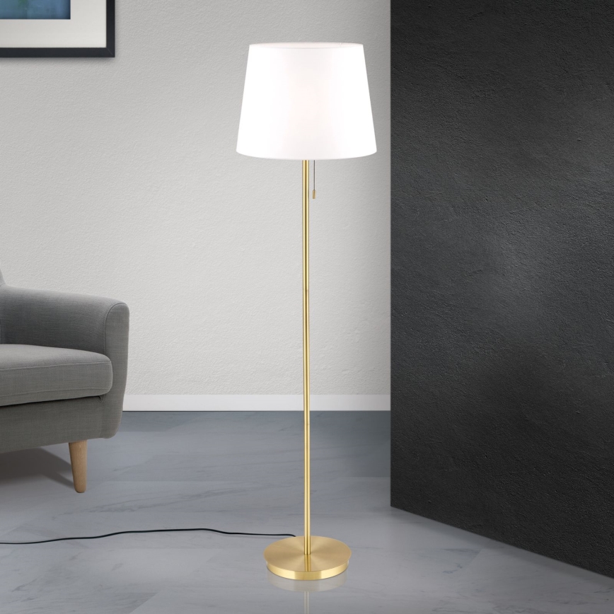 Stojací lampa LUDWIG 1xE27/40W/230V bílá/zlatá