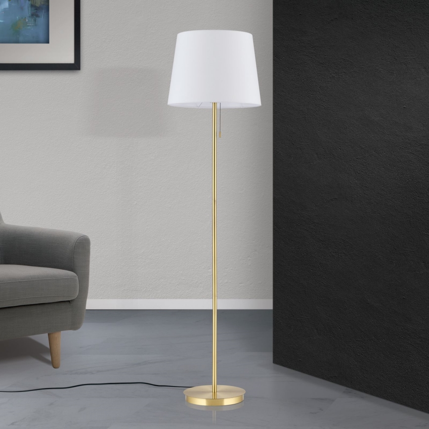 Stojací lampa LUDWIG 1xE27/40W/230V bílá/zlatá