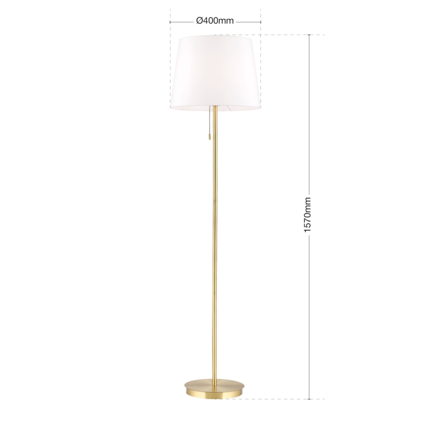 Stojací lampa LUDWIG 1xE27/40W/230V bílá/zlatá