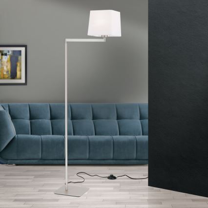 Stojací lampa CARLTON 1xE27/40W/230V bílá/matný chrom