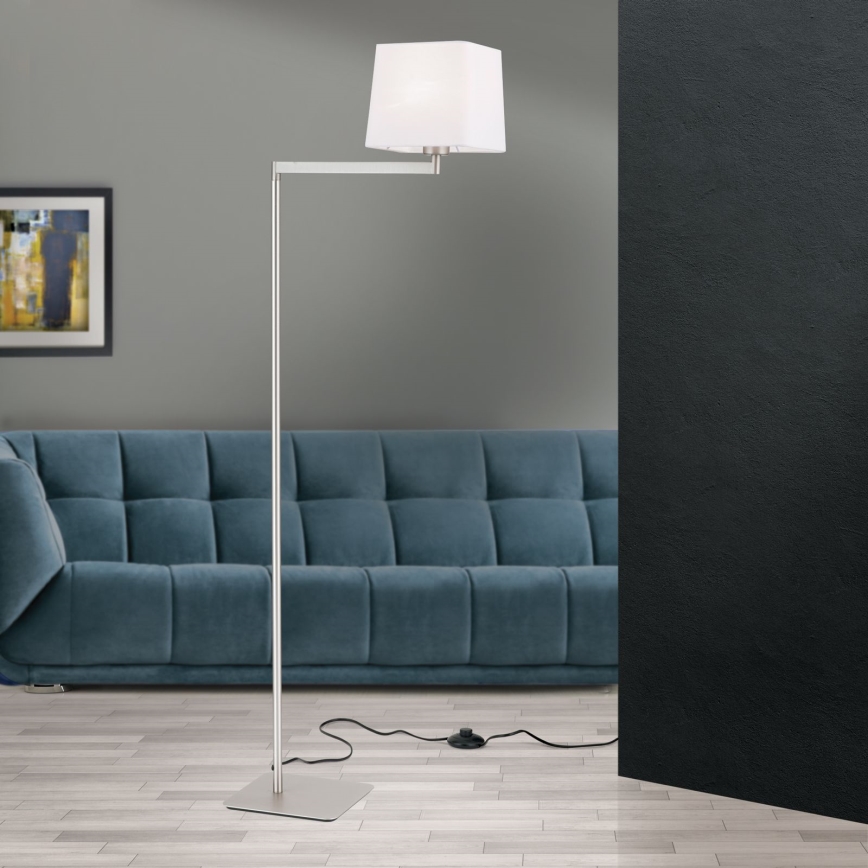 Stojací lampa CARLTON 1xE27/40W/230V bílá/matný chrom