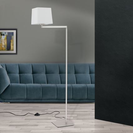 Stojací lampa CARLTON 1xE27/40W/230V bílá/matný chrom