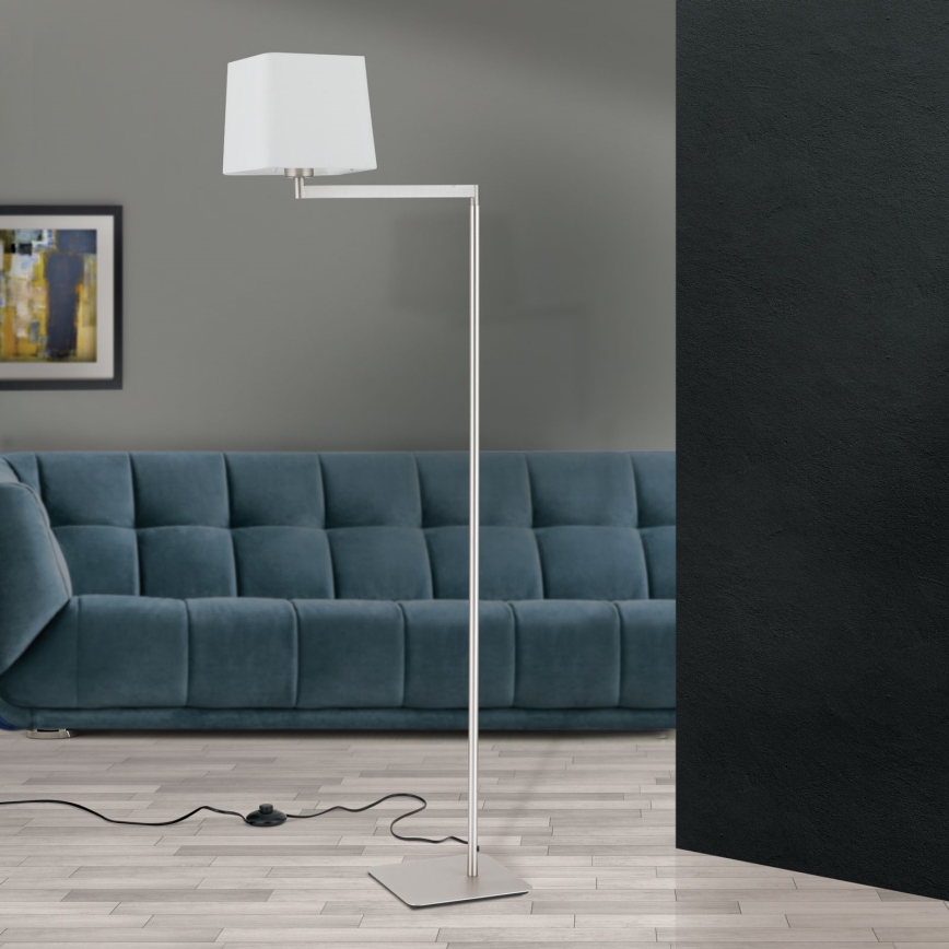 Stojací lampa CARLTON 1xE27/40W/230V bílá/matný chrom