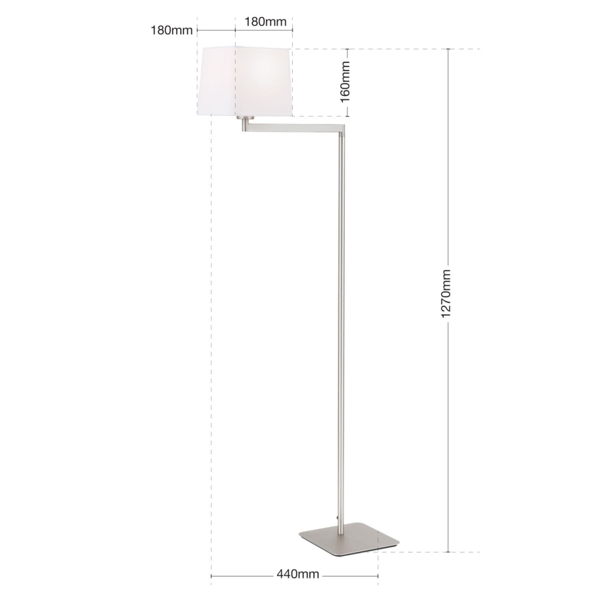 Stojací lampa CARLTON 1xE27/40W/230V bílá/matný chrom