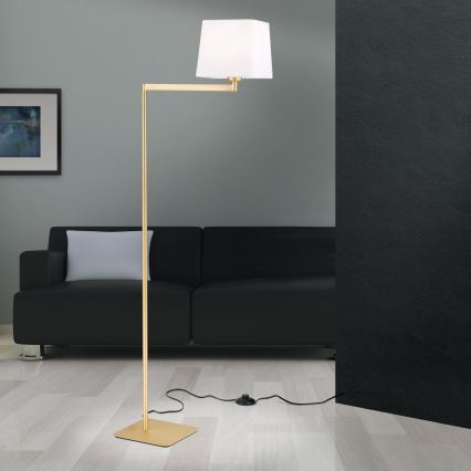 Stojací lampa CARLTON 1xE27/40W/230V bílá/zlatá