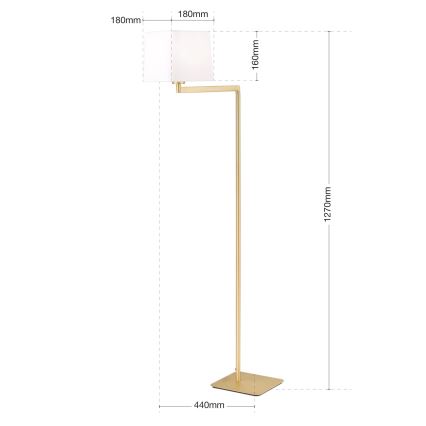 Stojací lampa CARLTON 1xE27/40W/230V bílá/zlatá