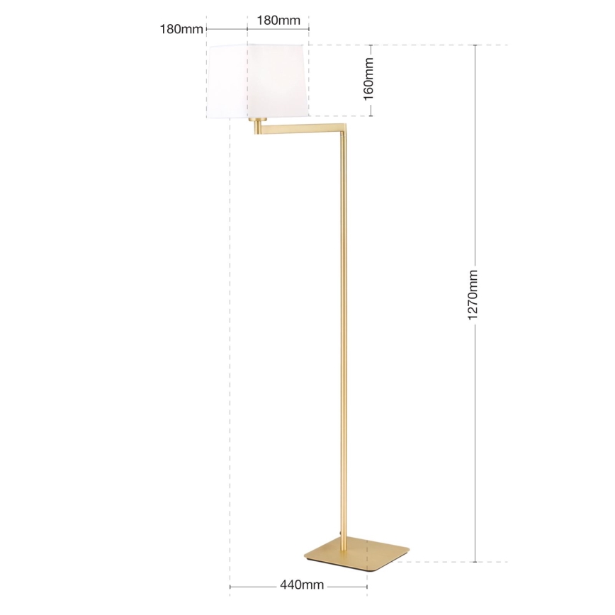 Stojací lampa CARLTON 1xE27/40W/230V bílá/zlatá