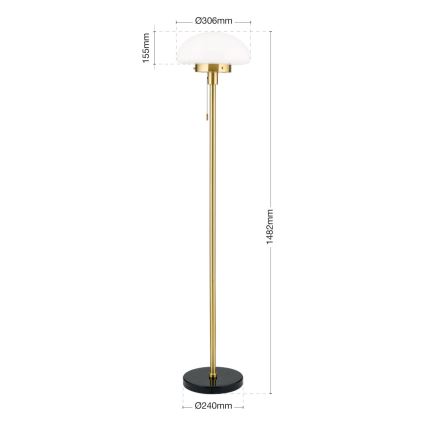Stojací lampa SPARTA 1xE27/40W/230V zlatá/černá