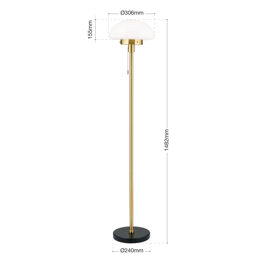 Stojací lampa SPARTA 1xE27/40W/230V zlatá/černá