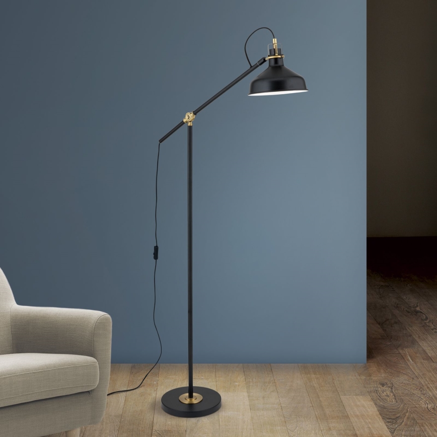 Stojací lampa SCHILLER 1xE27/40W/230V černá/bronz
