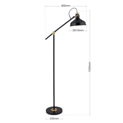 Stojací lampa SCHILLER 1xE27/40W/230V černá/bronz