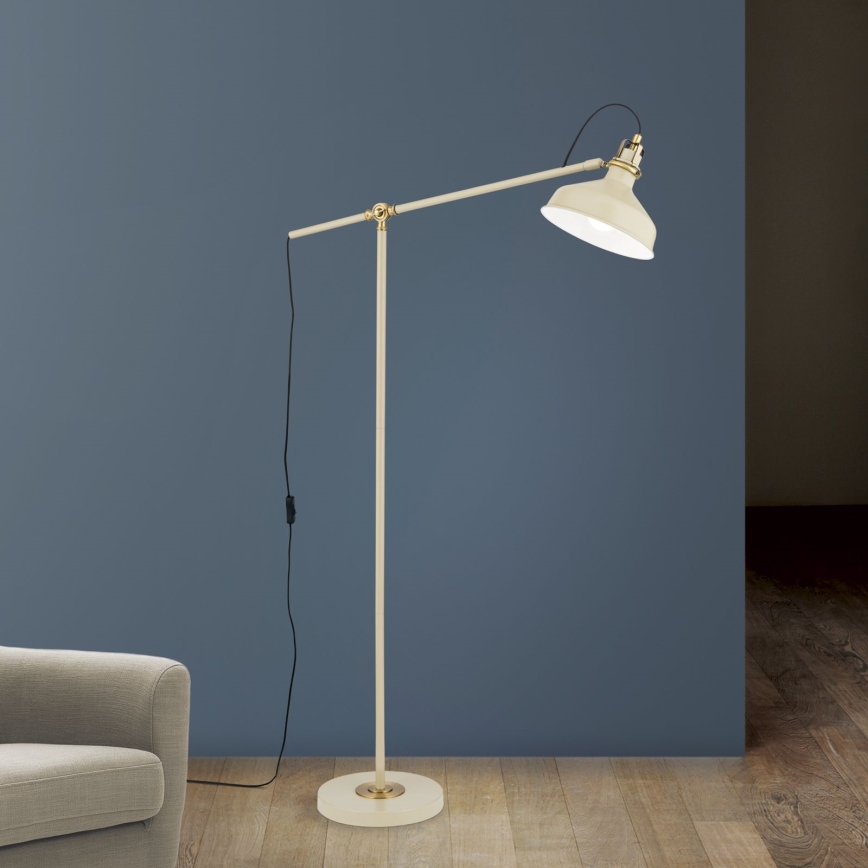 Stojací lampa SCHILLER 1xE27/40W/230V krémová/bronz