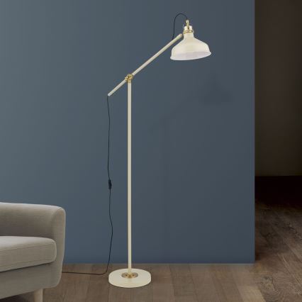 Stojací lampa SCHILLER 1xE27/40W/230V krémová/bronz
