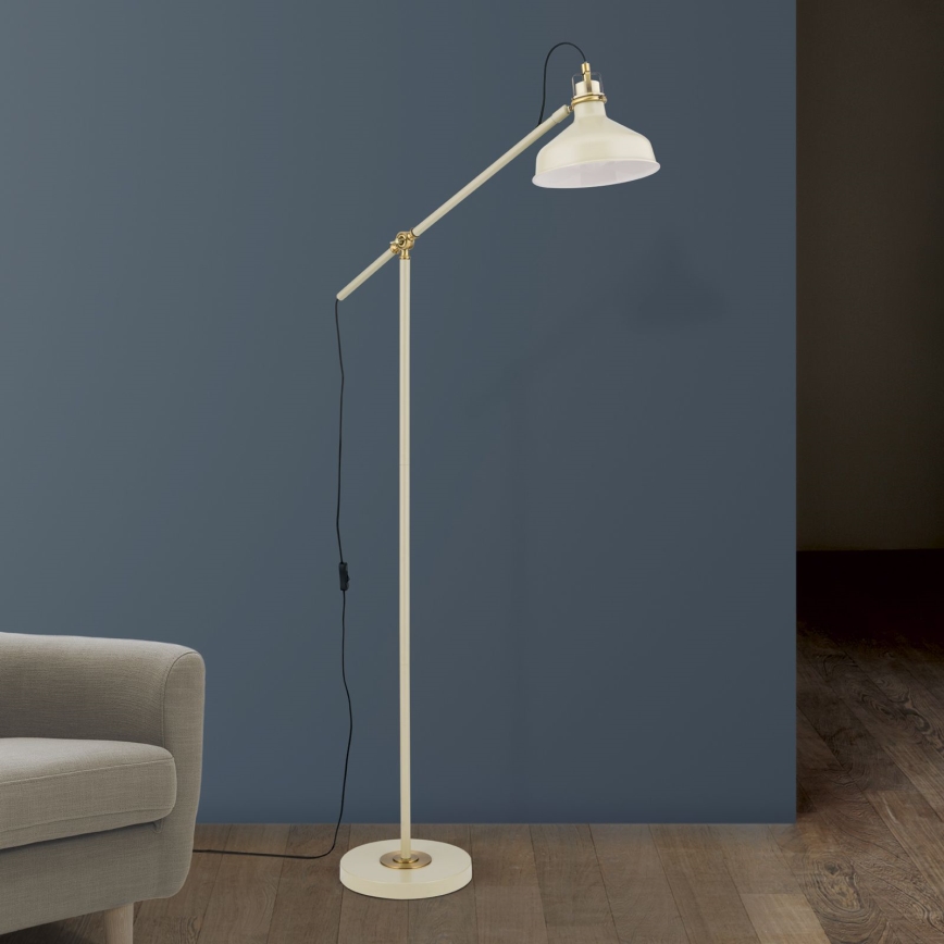 Stojací lampa SCHILLER 1xE27/40W/230V krémová/bronz
