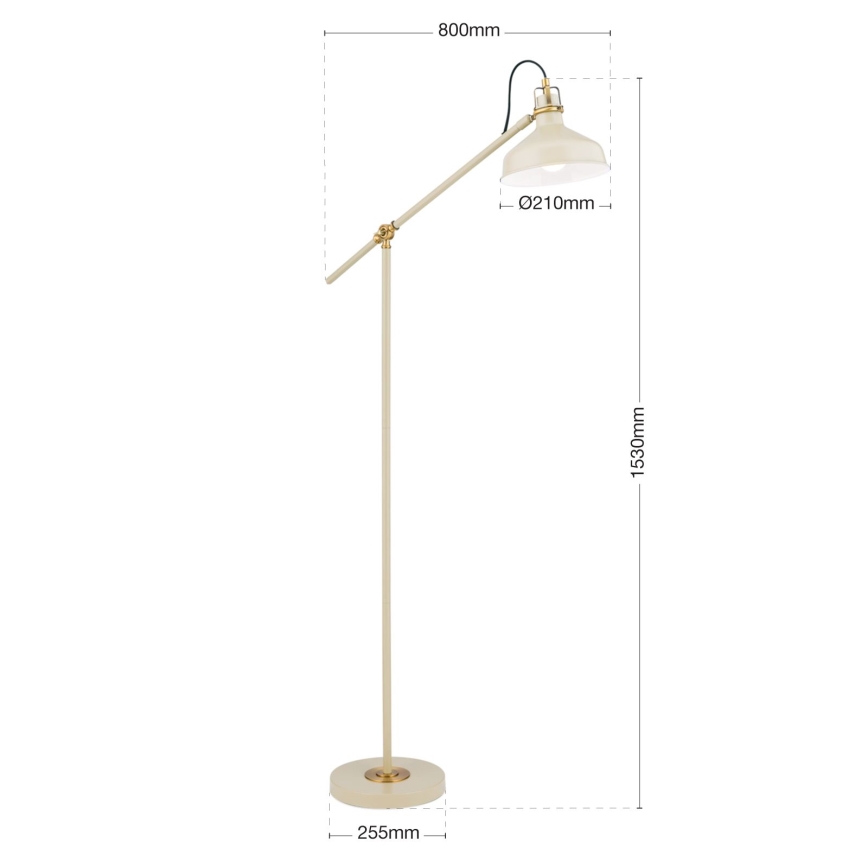 Stojací lampa SCHILLER 1xE27/40W/230V krémová/bronz