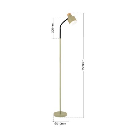 Stojací lampa GILI 1xE27/40W/230V zelená