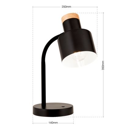 Stolní lampa GILI 1xE27/40W/230V černá