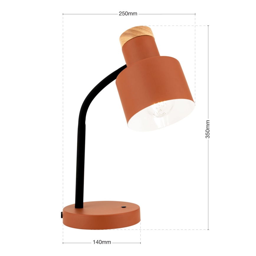 Stolní lampa GILI 1xE27/40W/230V cihlová