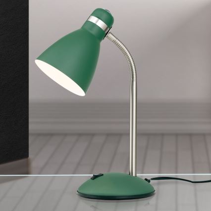 Stolní lampa SCHOOL 1xE27/40W/230V zelená/matný chrom