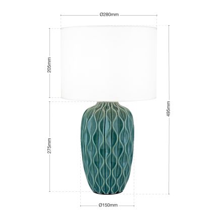 Stolní lampa TORTUGA 1xE27/40W/230V zelená/bílá