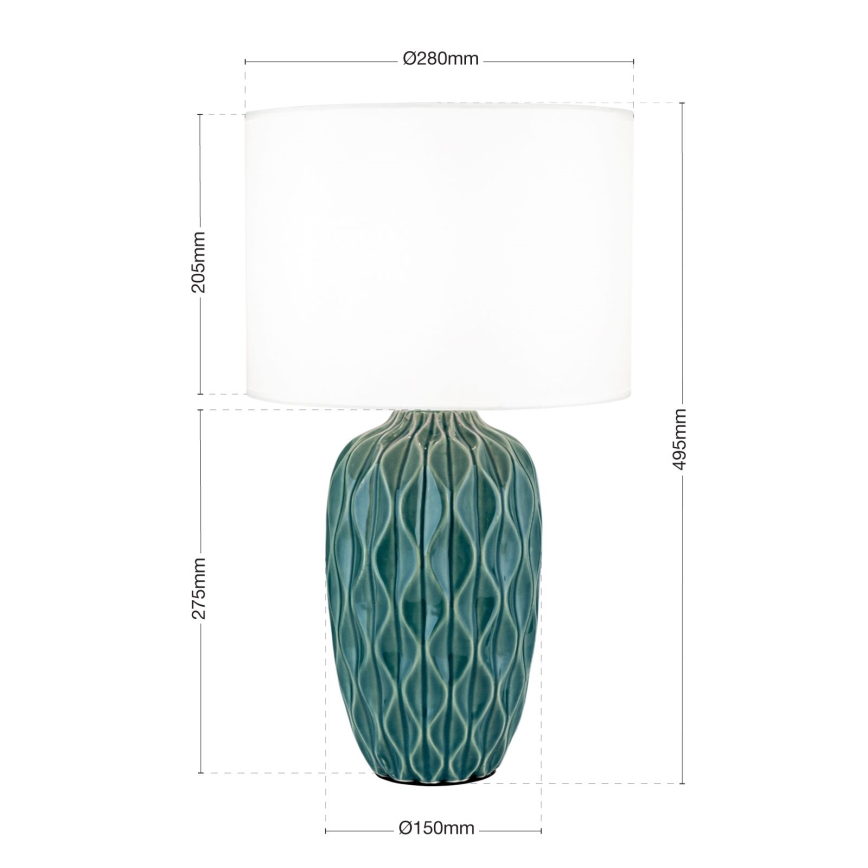 Stolní lampa TORTUGA 1xE27/40W/230V zelená/bílá