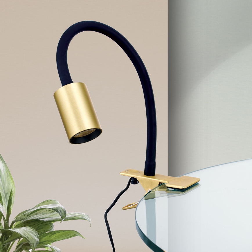 LED Flexibilní stolní lampa s klipem KURT LED/5W/230V zlatá