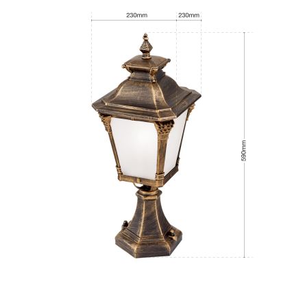 Venkovní lampa AIKO 1xE27/60W/230V 59 cm IP23 bronz/patina