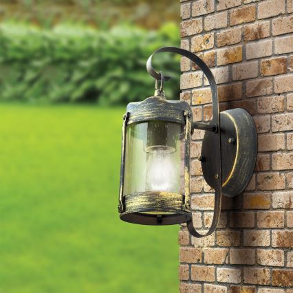 Venkovní nástěnná lampa TAVERNA 1xE27/60W/230V IP23 bronz/patina