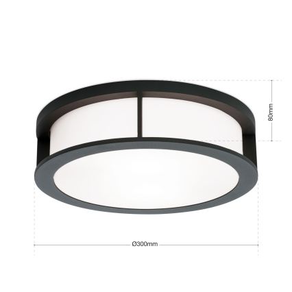 Venkovní svítidlo HENRY 2xE27/15W/230V pr. 30 cm IP44 antracit