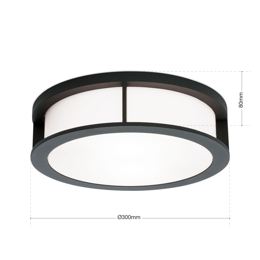 Venkovní svítidlo HENRY 2xE27/15W/230V pr. 30 cm IP44 antracit