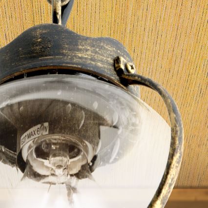 Venkovní závěsné svítidlo TAVERNA 1xE27/60W/230V IP23 bronz/patina