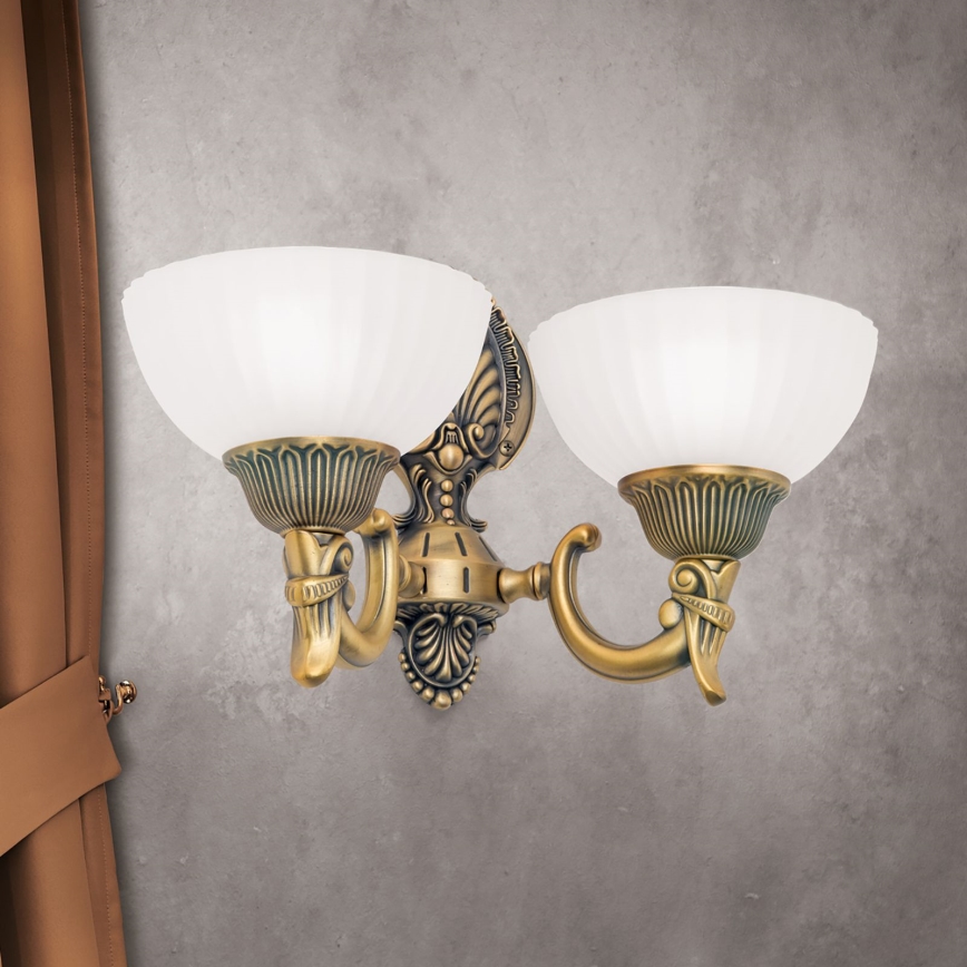 Nástěnná lampa ROCCA 2xE27/60W/230V bronz/bílá