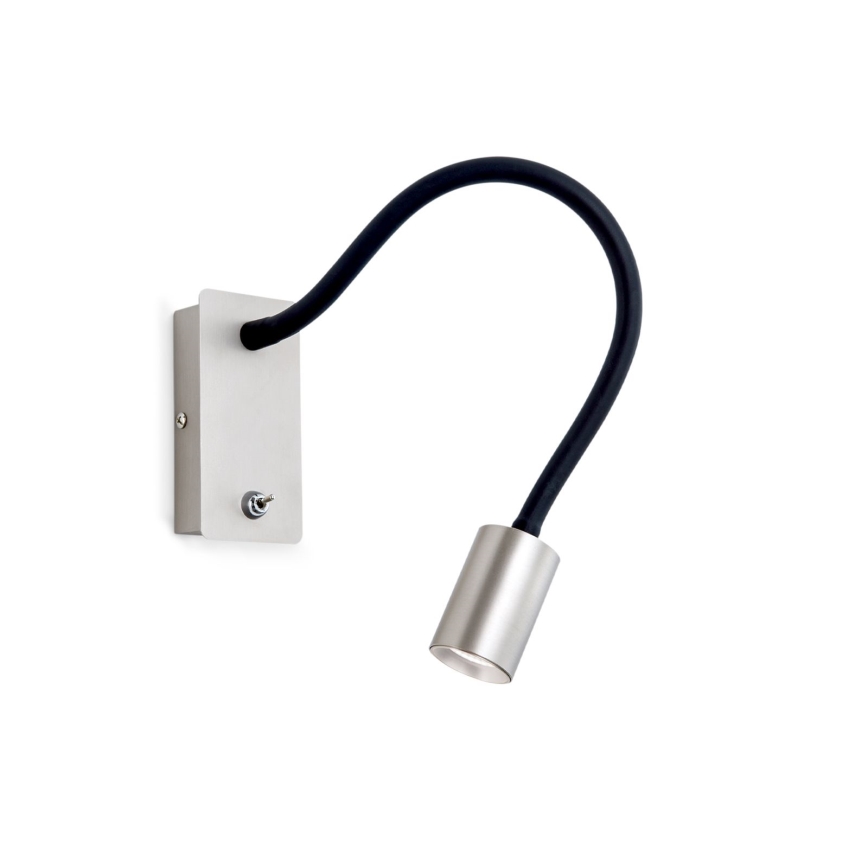 LED Flexibilní nástěnná lampička KURT LED/5W/230V stříbrná