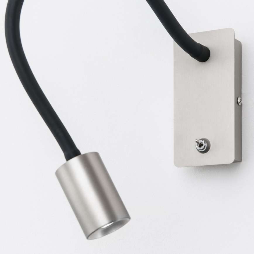 LED Flexibilní nástěnná lampička KURT LED/5W/230V stříbrná