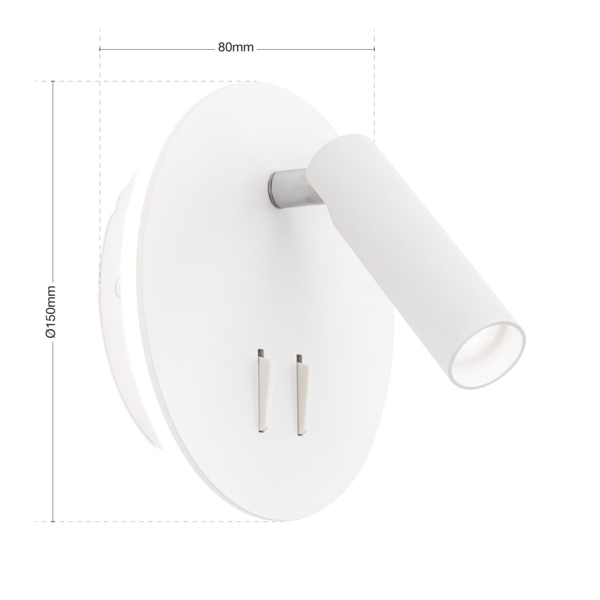 LED Nástěnné bodové svítidlo LENNY LED/6W/230V + LED/3W bílá